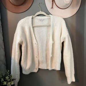 White Sherpa Cardigan